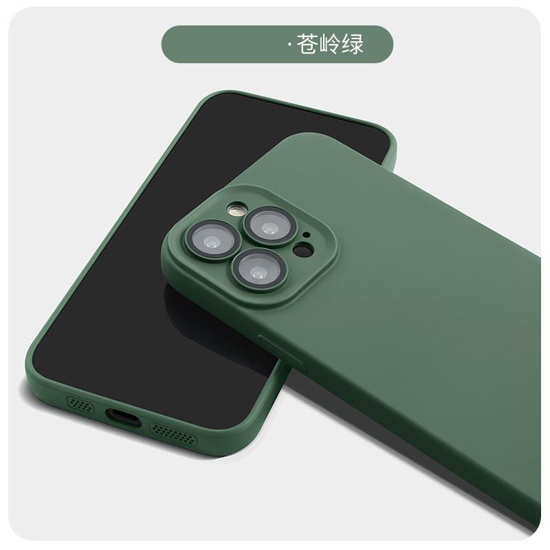 Lens protector suitable for Apple 16 Pro Max phone case, iPhone 15 anti-drop, 14 silicone solid color, 13 soft case