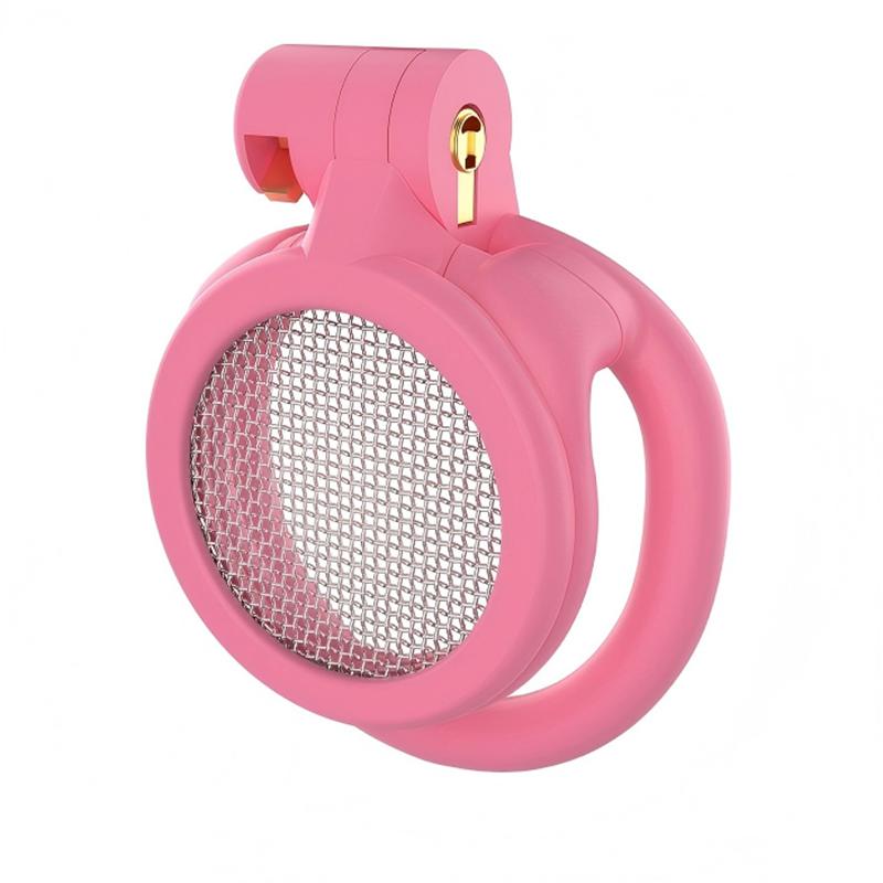 New Mesh Breathable Flat Chastity Cage CB Lock with 4 Size Cock Rings 3D Printed Erotic Urethral Lock Anti Escape Device Sex Toy