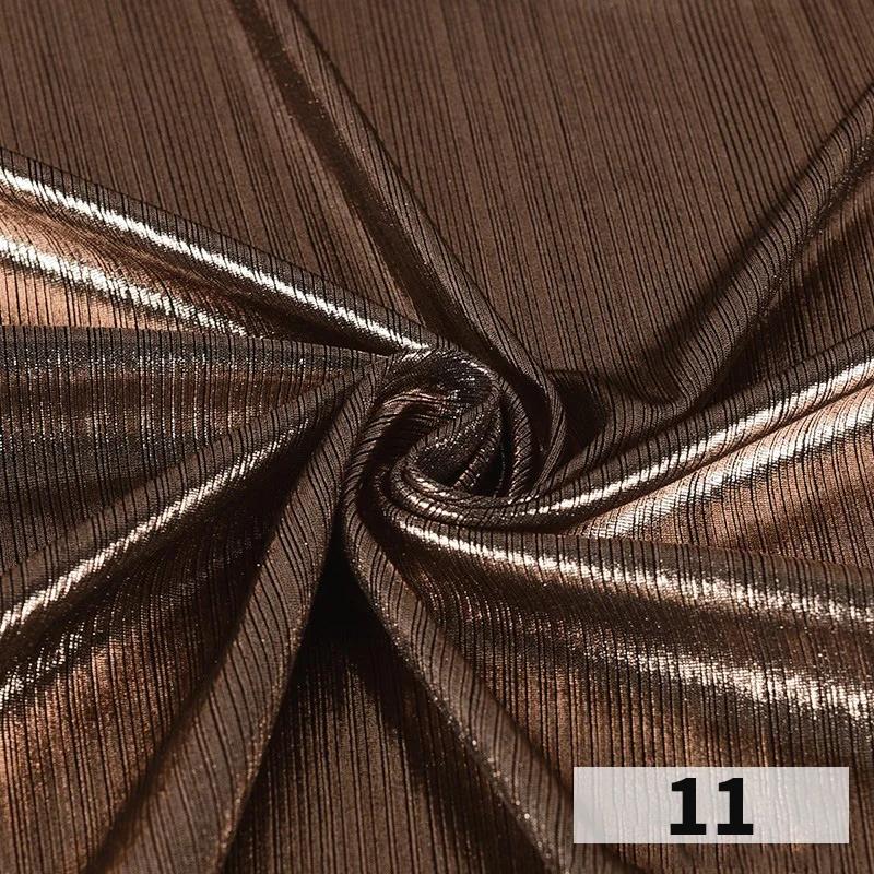 1x1.45 Meter Metallic Gliter Soft Fabric Shiny Gold Silver Fashion High Stretch Bright Silky Cloth for Diy Sewing Dress Fabrics