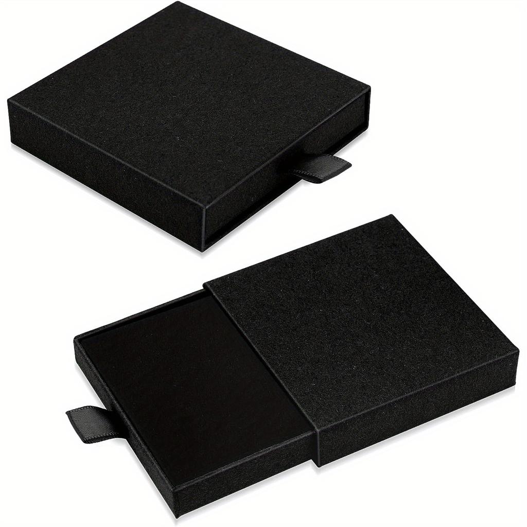 1pc Elegant Fabric-Lined Jewelry Gift Box with Drawer, Rectangular Cardboard Display Case for Necklace, Bracelet, Earrings - No Power Needed