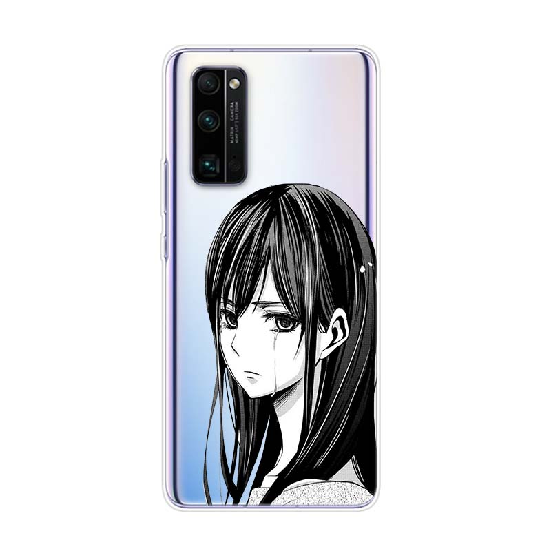 Грустная японская аниме-девушка силиконовый чехол для Honor 30 30i 10i 30S V30 V20 9N 9S 9A 9C 20S 20E 20 7C Lite Pro чехол для телефона