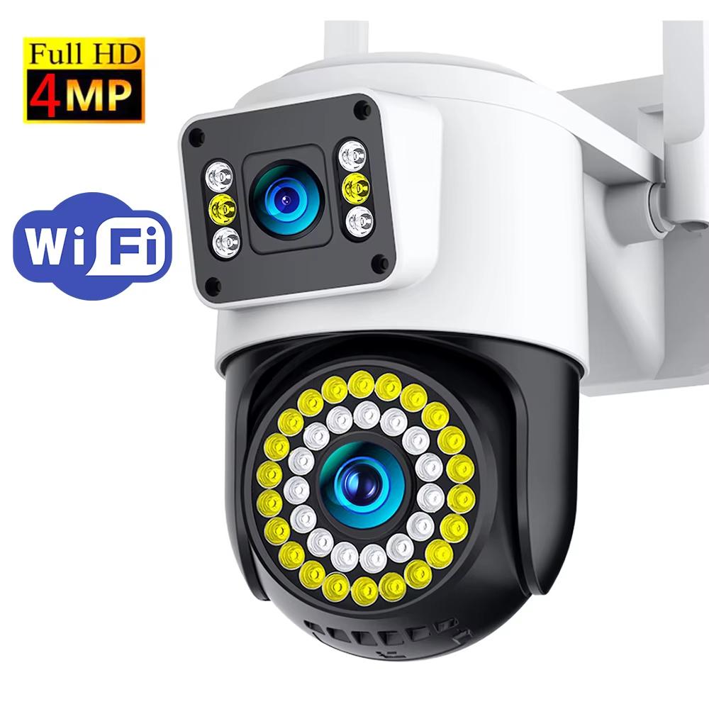 4K 8MP 10X Zoom WiFi камера безопасности наружная 3 объектива 2 экрана Двусторонняя аудиосвязь Обнаружение движения Видеонаблюдение IP-камера видеонаблюдения Yoosee