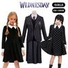 Wednesday Addams School Uniform Dress Polyester Cosplay Costume For Girls
