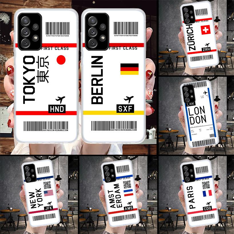 Travel Ticket Label Soft Phone Case For Samsung Galaxy S22 S23 S24 S25 Edge S26 Ultra S20 FE S21 Plus + Fundas Coque Galaxy S20
