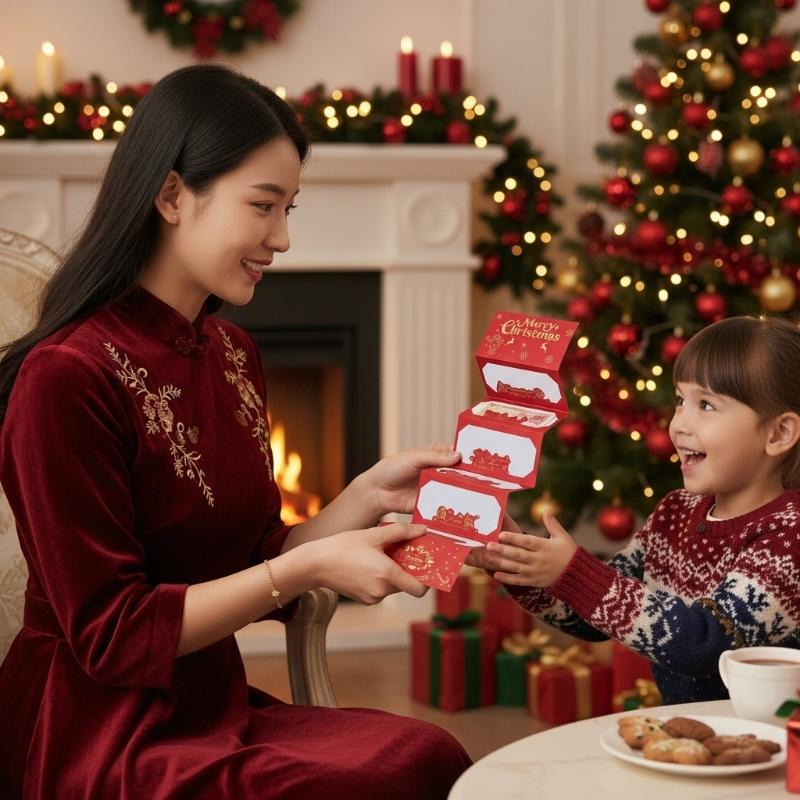 6 слотов Праздничный денежный конверт Органайзер для наличных Кошелек Рождественский держатель для подарочных карт и денег Для рождественских обменов подарками