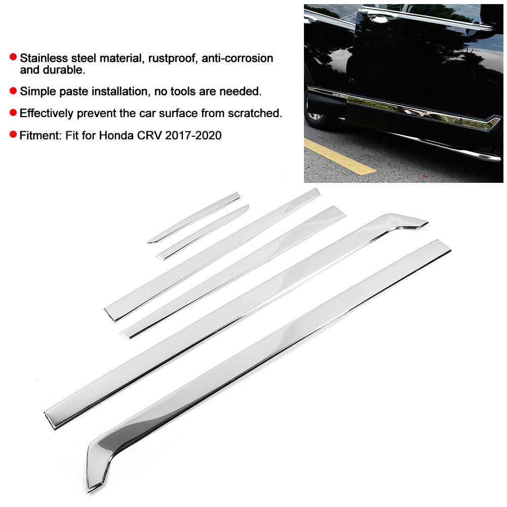 Body Side Door Moulding Trim Cover Stainless Steel Sticker Protector Fit for CRV 17‑20 Car Styling Body Side Sill
