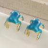 Прекрасный Креативный Сине-Зеленый Кафф на Ухо в Виде Лягушки для Женских Забавных Серег Ювелирные Аксессуары Подходят для Фестивальных Подарков для Друзей