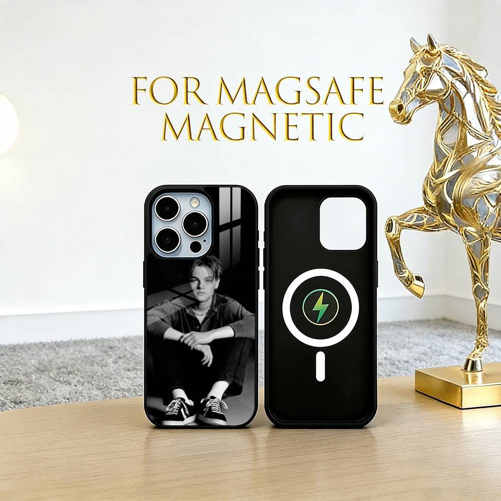 Чехол для телефона Леонардо Ди Каприо для iPhone 17, 16, 15, 14, 13, 12, 11 Plus, Pro Магнитный с Magsafe Беспроводная зарядка