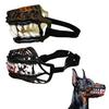 Dog Muzzle for Halloween Scary Dinosaur with Teeth, Adjustable Latex Breathable Pet Themed Haunted House Prop Mask, Anti-Bite Costume Cosplay Parties