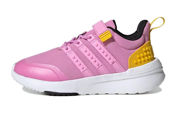 LEGO x Adidas Neo Racer TR21 Сетчатые износостойкие низкие детские беговые кроссовки Розово-желтые Детские ID7366