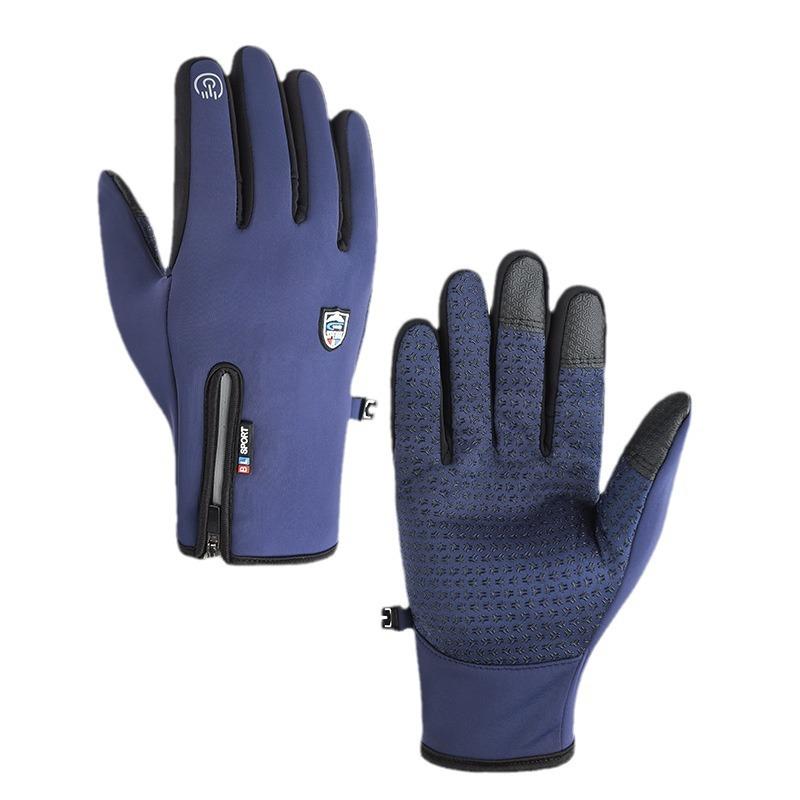 Мужские зимние велосипедные перчатки плюс бархатные утолщенные спортивные уличные теплые водонепроницаемые холодостойкие с сенсорным экраном для вождения электровелосипеда