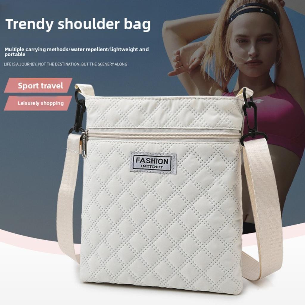 Простая однотонная сумка кроссбоди с ромбовидной сеткой для женщин, повседневная наплечная сумка, легкая и универсальная маленькая квадратная сумка кроссбоди