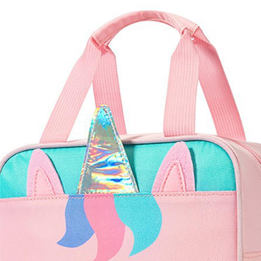 Детская сумка для ланча для школьников детского сада с рисунком из мультфильма, переносная изолированная термосумка для ланча, розовая