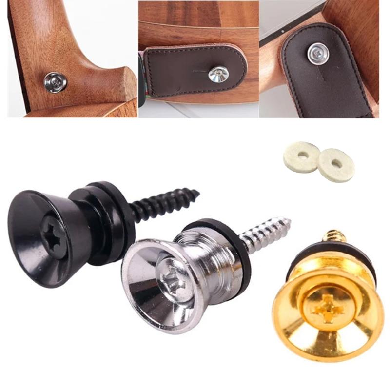 2 Pack Strap Lock Buttons Guitar Hardware Strap Lock Buttons Iron Texture Guitar Strap Buttons Present for Bass Players