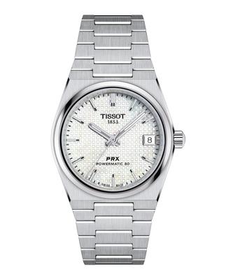 Унисекс часы TISSOT PRX 35 мм Powermatic 80 с белым циферблатом и браслетом (T1372071111100) [Официальный импорт]