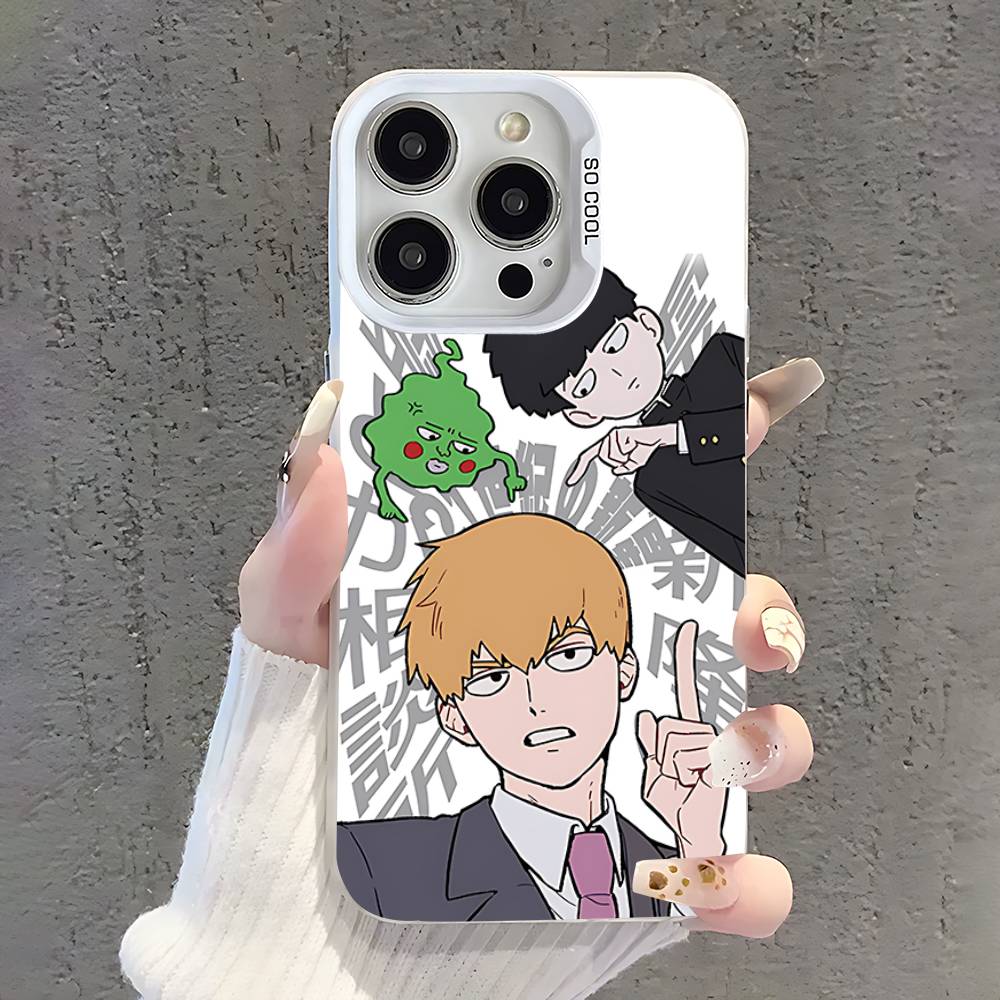 Чехол для телефона Mob P-Psycho 100 для iPhone 17,16,15,14,13,12,11,Pro,XS,Max,Plus,Mini,SE Белый Candy Матовый Ударопрочный Чехол