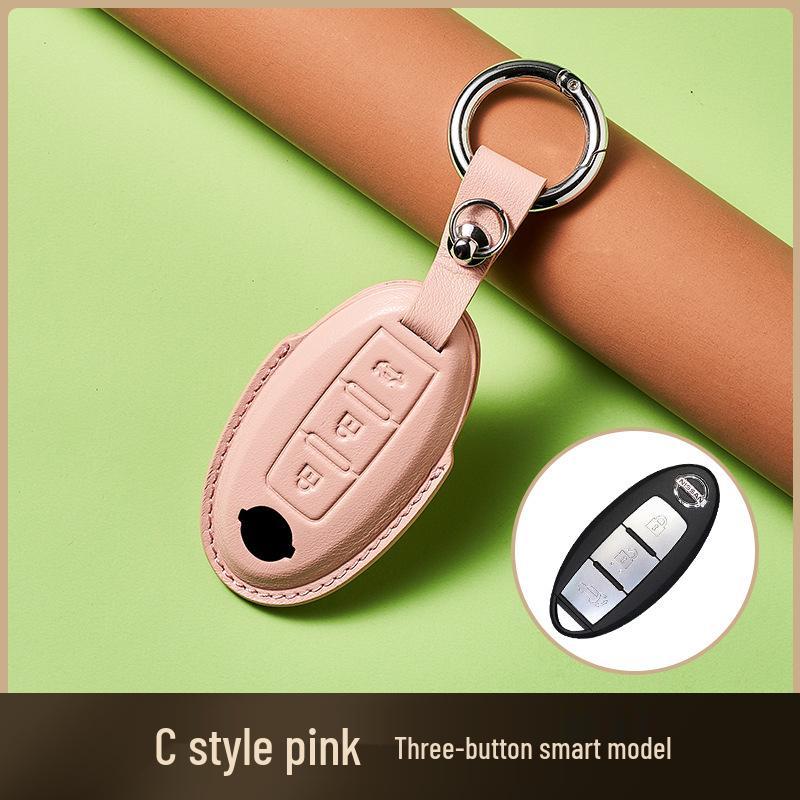 Ключница из коровьей кожи растительного дубления для ключа от автомобиля New Sylphy Murano, ручная работа, дизайн с пряжкой для мужчин