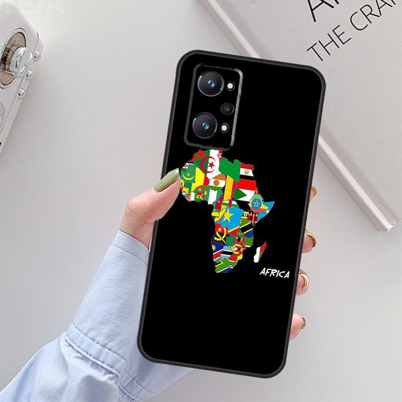 Карта Африки Геогра Для Realme C61 C75 C55 C51 C21Y C25S C67 C53 13 12 10 11 14 Pro Plus GT 6T 6 5 GT7 Pro Чехол