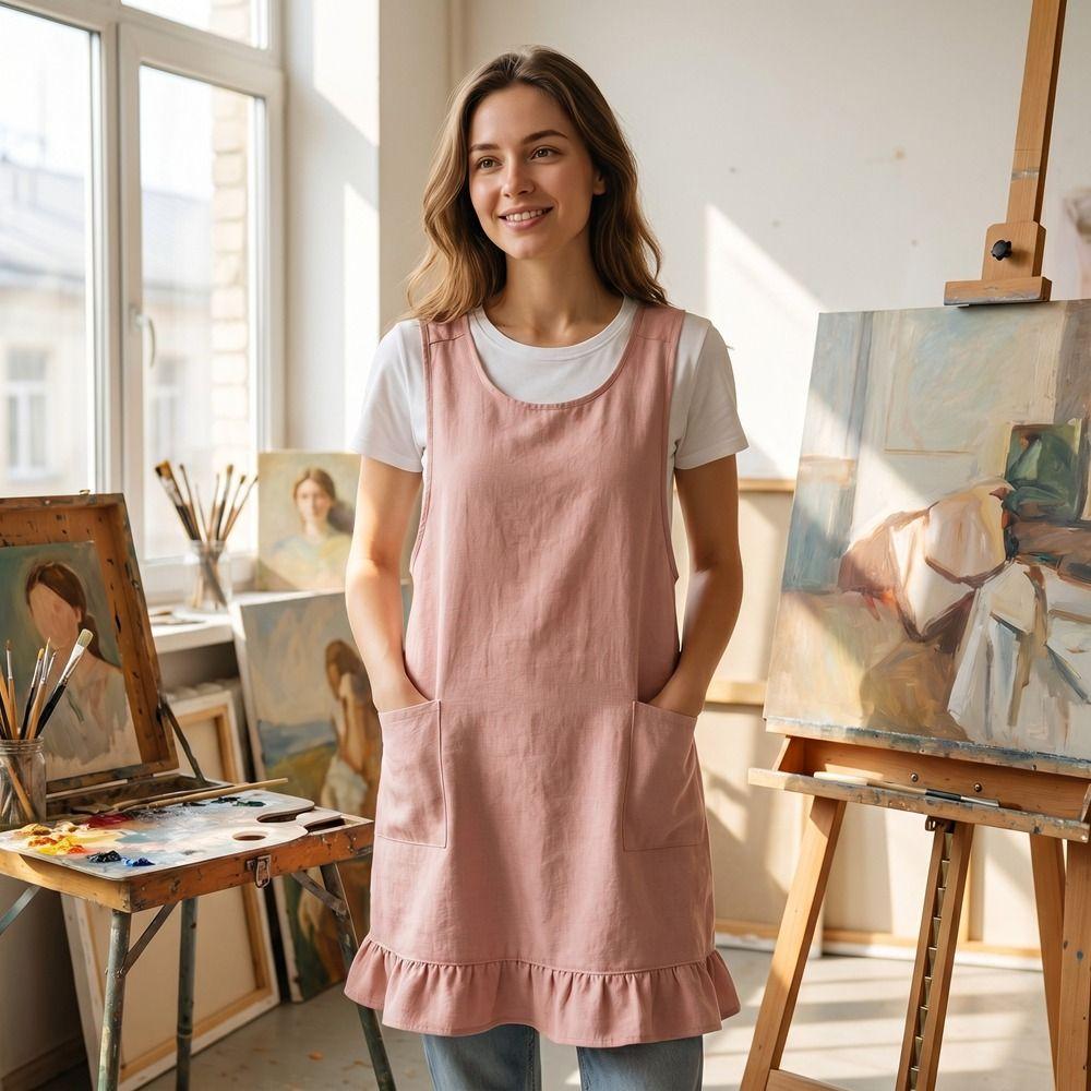 Breathable Cooking Apron Stain-Resistant Cleaning Apron Lightweight Sleeveless Apron Restaurant