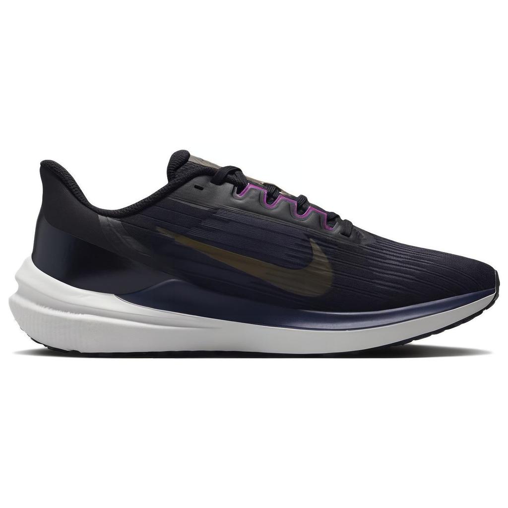 Nike Air Winflo 9 Black Gold Suede Мужские кроссовки Синие Blackened-Blue DD6203-007