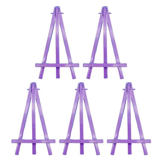 5Pcs Triangle Easel Mini Stand Kids Art Display Small Drawing Easel with Bright Colors 15.5cm Plastic Sketching Easel