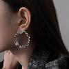 Модные Металлические Неправильные Большие Круглые Серьги-Кольца для Женщин Преувеличенные Серебристого Цвета Закрученные Серьги с Характером Украшения