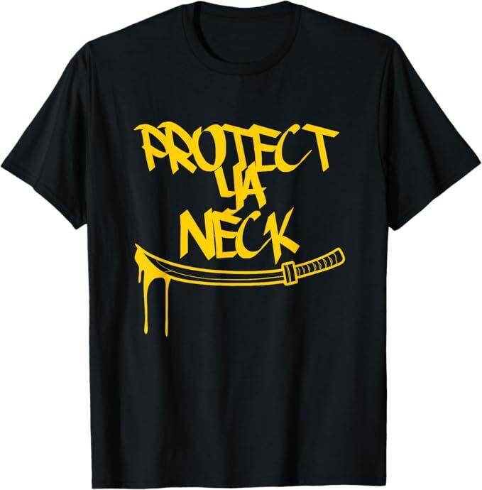 Классическая футболка 90-х Хип-Хоп Золотой Эры с цитатой 'Protect Ya Neck'