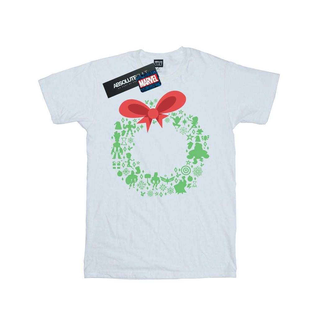 Marvel Mens Avengers Christmas Wreath T-Shirt