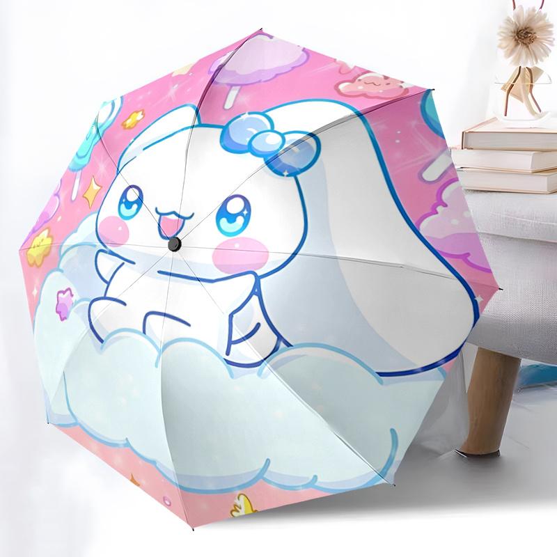 1pc Cute Bunny Cloud Automatic Opening Folding Umbrella - Outdoor for Fans, Travelers, Everyday Use, Festive Gift with 8-Bone Iron Frame Design.A011