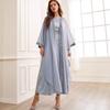 New Jacquard Abaya: Muslim Women's Two-Piece Long Cardigan Set