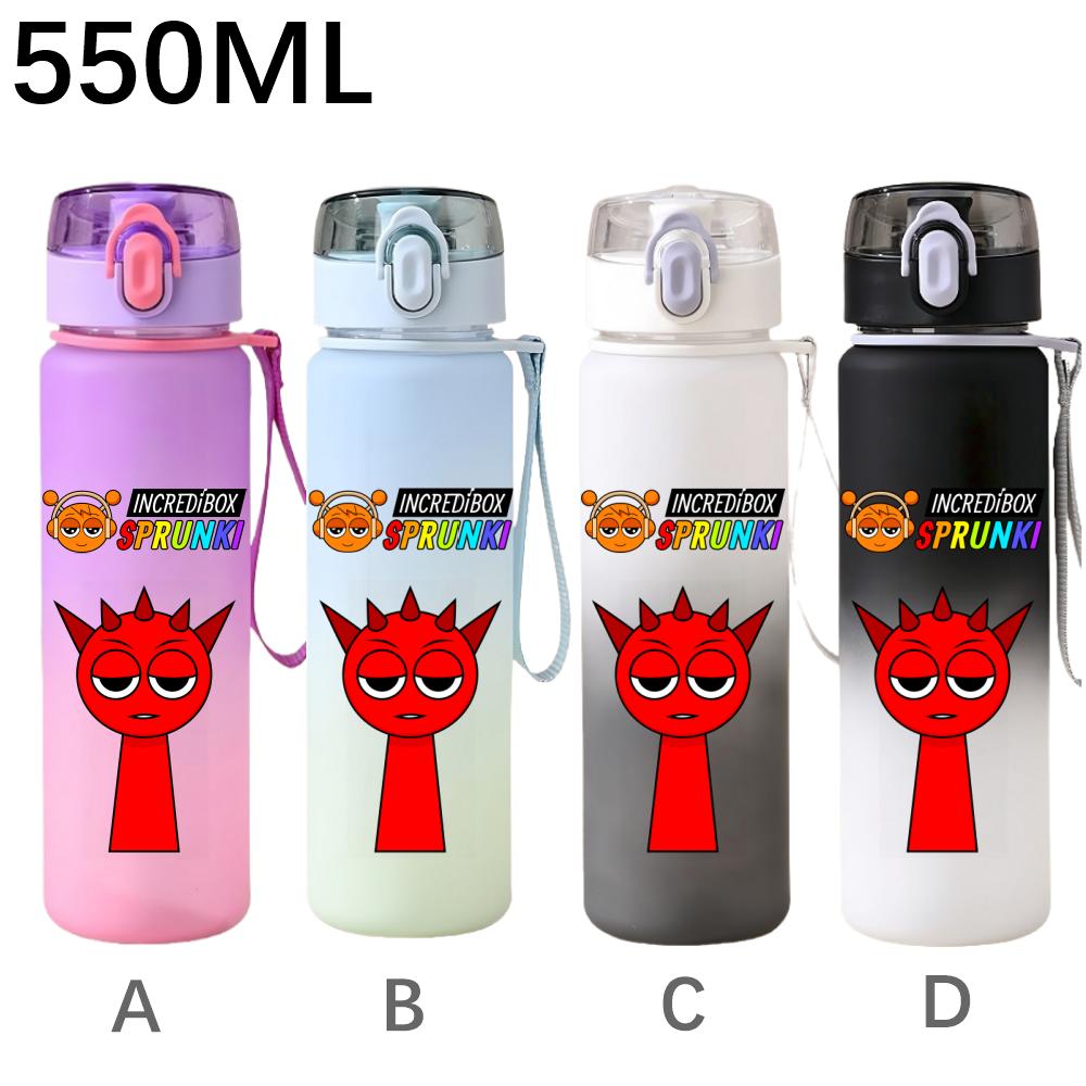 High Quality 550ml Game Sprunki Gradient Sports Water Bottle Cartoon Leak-proof Portable Drinking Bottles Outdoors Sports Fitness Water Cup