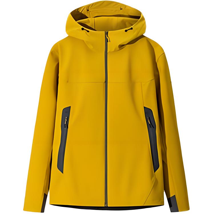Anta Casual Minimalist Solid Color Hooded Zip Jacket Men Jackets Bright-Yellow 152440615-2