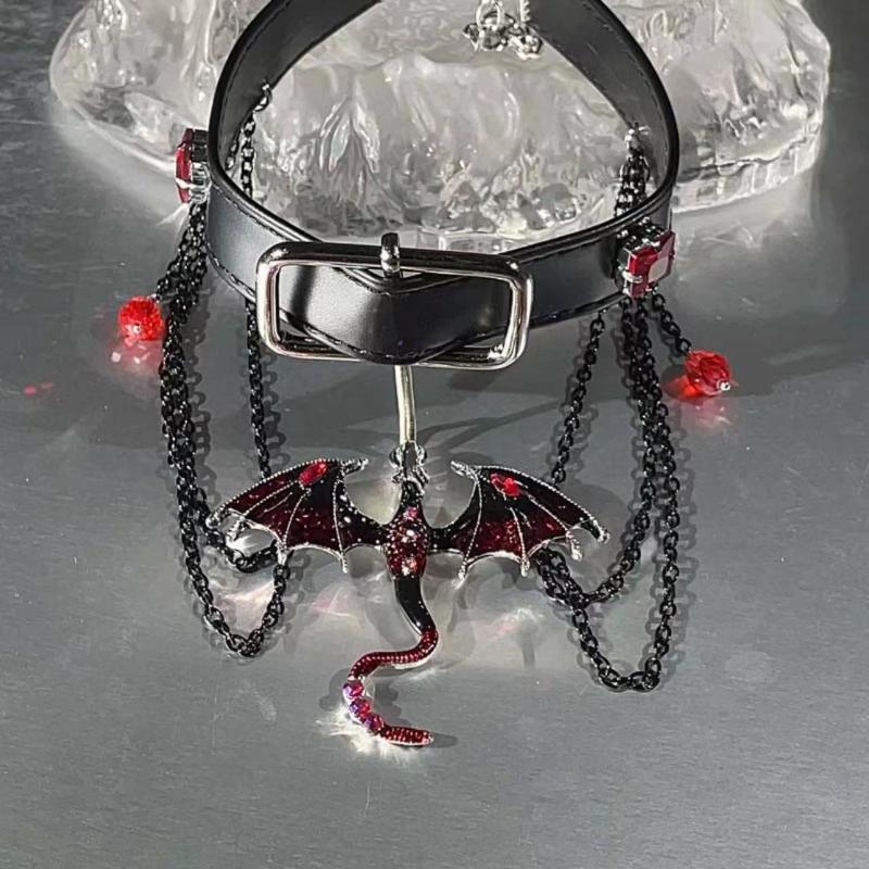 GemChic Женское персонализированное ожерелье с подвеской в виде темного дракона в виде ключицы, модная ретро-цепочка, рождественский подарок на цепочку