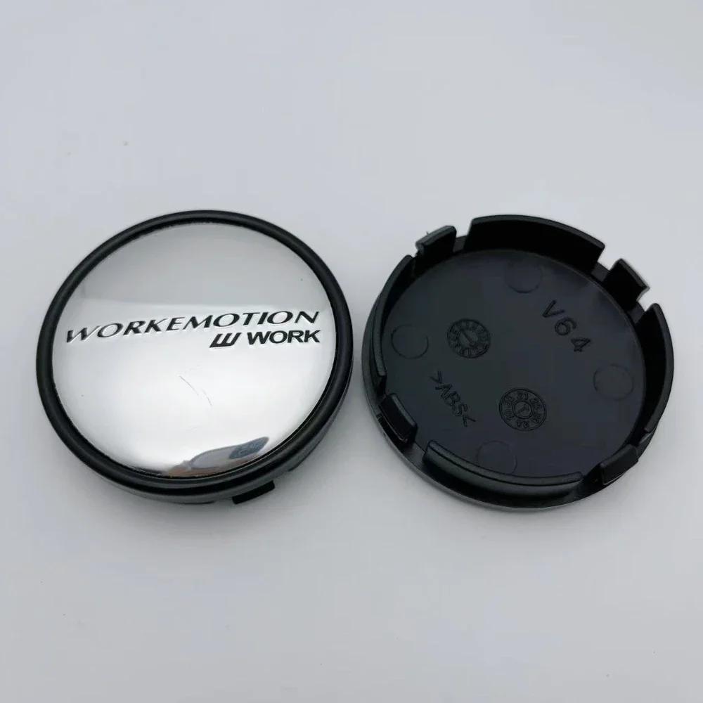 4pcs JDM W Work Emotion Logo Badge Car Wheel Center Caps O.D 64MM I.D 61MM Rim Hubcaps Cover Wheels Hub Cap Replace Accessories