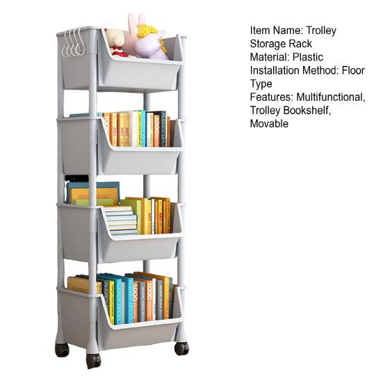 Передвижная стойка для хранения вещей, многофункциональный органайзер для хранения вещей с вращающимися на 360 градусов колесами, тележка