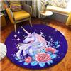 Коврик с рисунком милого единорога, круглый коврик для гостиной, ковер для ванной комнаты, кухни, коврик для двери