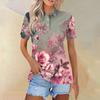Женская модная повседневная рубашка с отворотом и коротким рукавом с принтом, женские топы на пуговицах