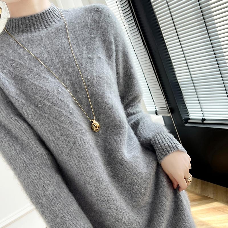 Женское кашемировое платье Qinghe кашемир 30% кашемир 70% шерсть осенне-зимняя кашемировая юбка мягкая и теплая