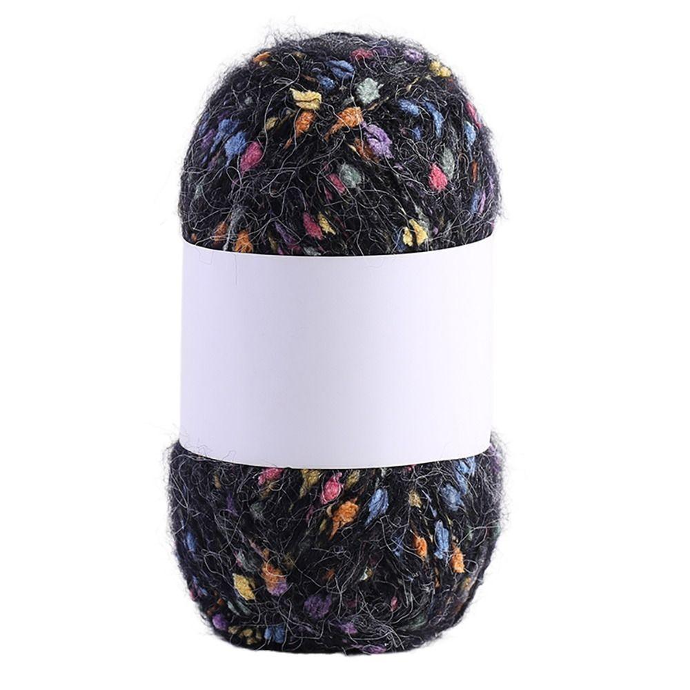 Colored Dots Plush Rainbow Thread DIY Crochet Knitting Soft Hand-woven Scarf