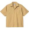 Carhartt WIP Свободная рубашка с пуговицами, кубинским воротником, коротким рукавом, мужская рубашка, Хаки I033026-22S-XX