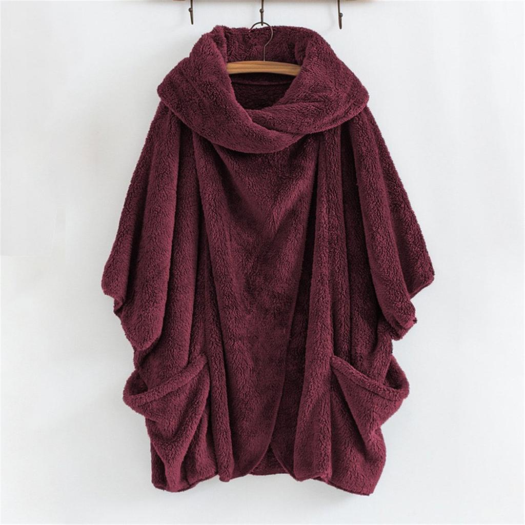 Women Suede Hooded Long Sleeve Solid Color Suede Loose Hooded