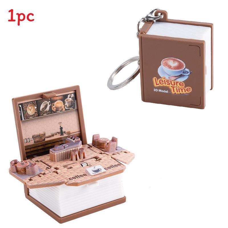 Брелок-брелок 3D Pop-Up Puzzle Book с сценой крепости для снятия стресса и в качестве креативного подарка