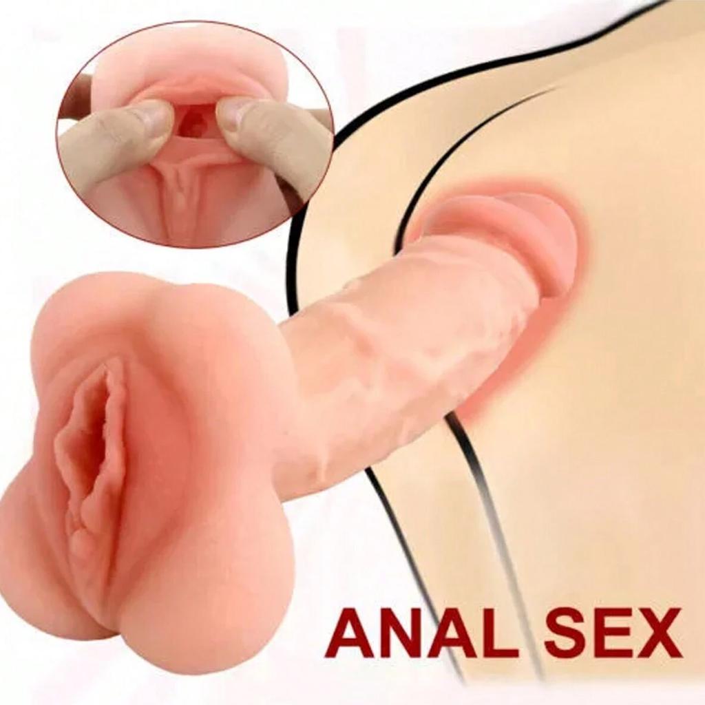 Super Soft Silicone 2-in-1 Design Realistic Dildo Realistic Vaginal Sleeve Pussy Masturbator Adult Sex Toys with Vivid Penis Sleeve Extender Adult Toy
