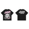 Unisex Hip Hop Casual T-shirt Men Women Retro Pattern Cartoon Print T-shirts Graphic Y2K Cotton Oversized Short-sleeved Tops