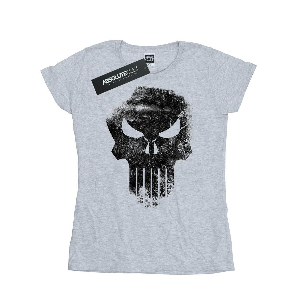Marvel Womens/Ladies The Punisher Distrressed Skull Cotton T-Shirt