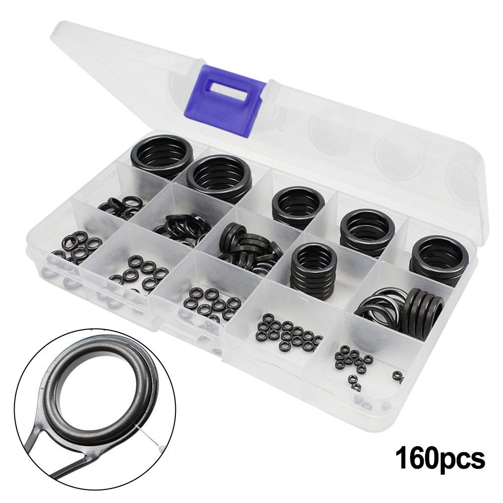 160pcs Guide Rings Ceramic DIY Fish Rod Repair Kit