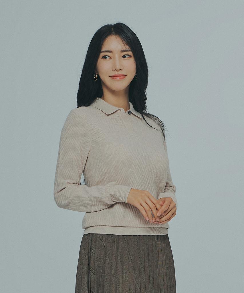 MARTYNBAL Wool Blended Collar Knit_Oatmeal