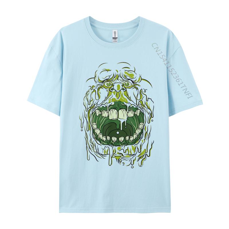 Слимер Лицо Хэллоуин Костюм Повседневные Футболки Оптом Camisa Досуг Хлопок Студент Роскошные Дизайнерские Футболки