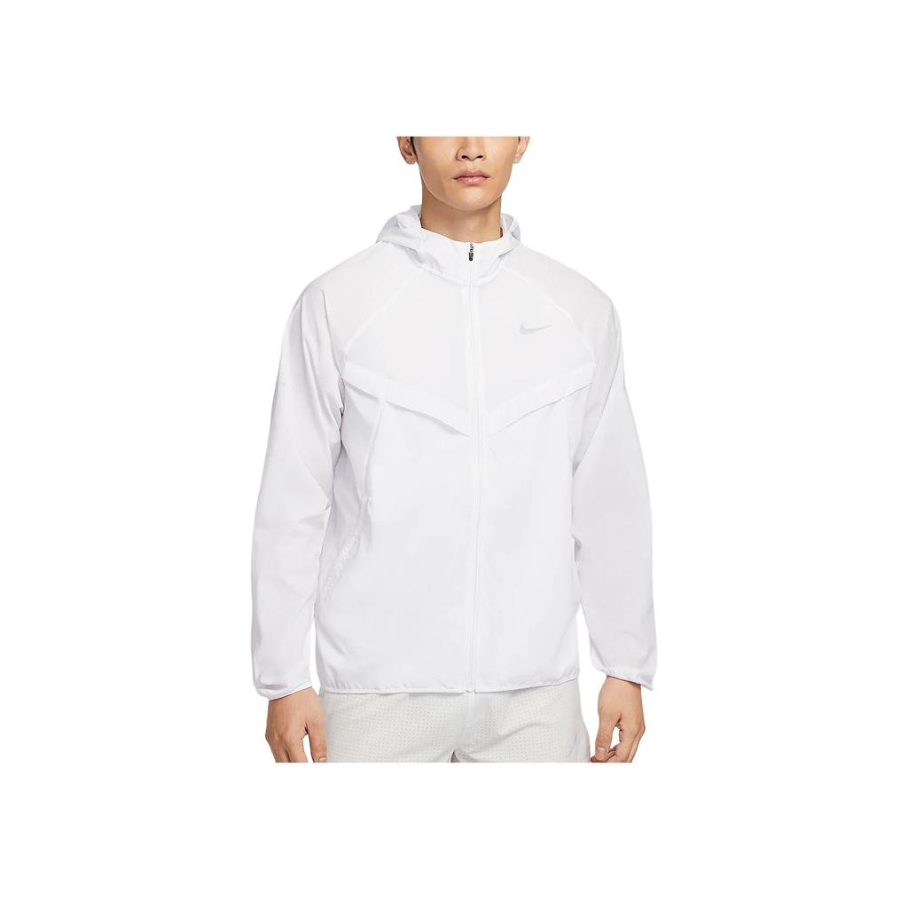 Nike Водоотталкивающая куртка с капюшоном на молнии с длинными рукавами Stride Мужские куртки Белый HV4549100