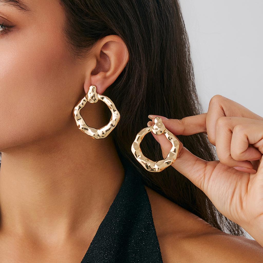 Ingemark 8 Styles Punk Gold Color Irregular Stud Earrings for Women Trend Vintage Geometric Piercing Earrings Party Jewelry Gift